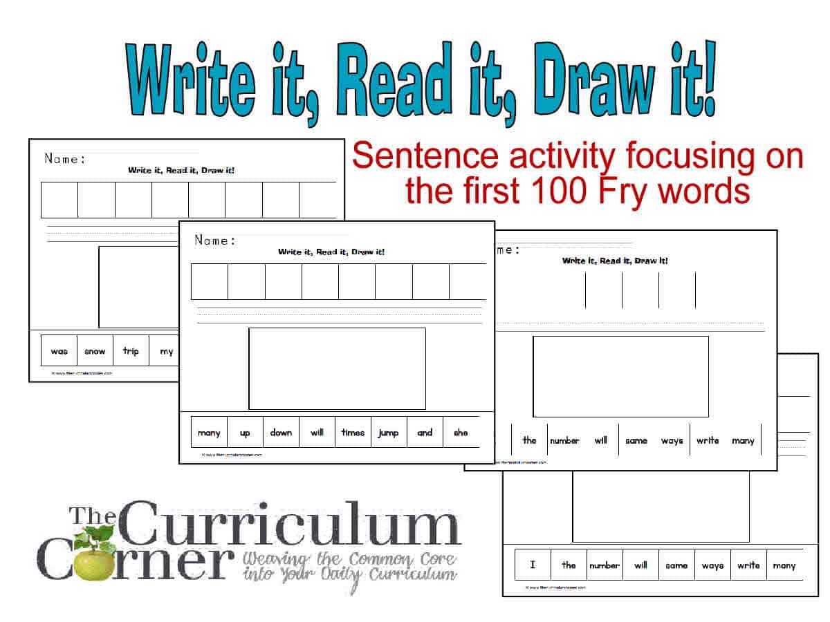 First 100 Fry Words Read It Write It Draw It The Curriculum Corner 123