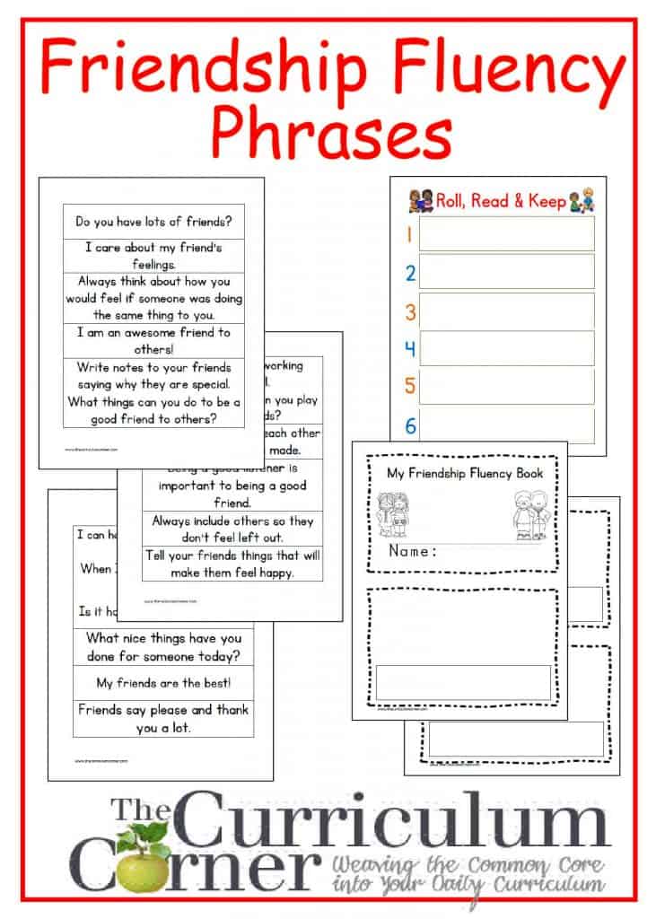 Friendship Fluency Sentences The Curriculum Corner 123