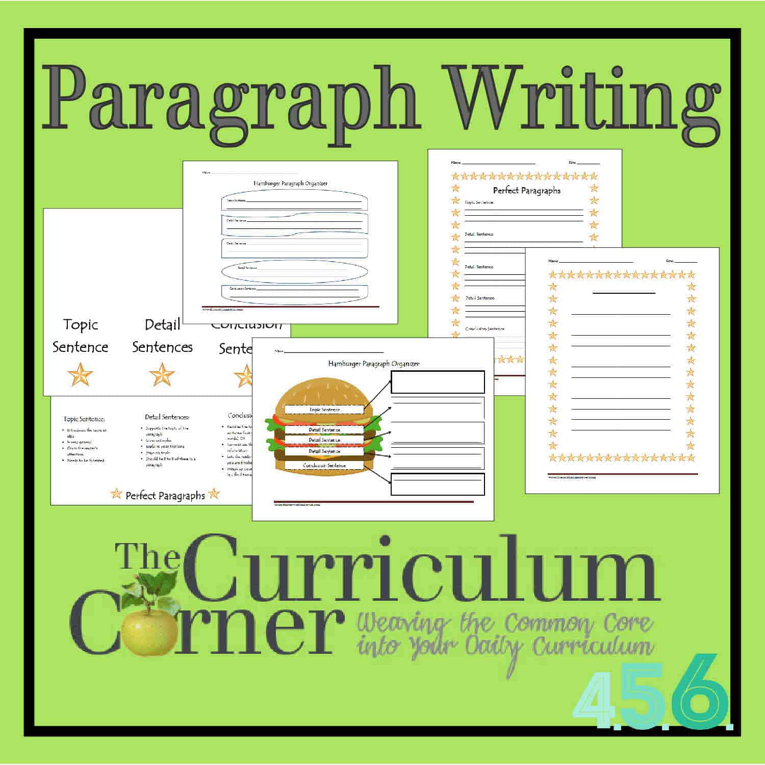 Paragraph Writing The Curriculum Corner 4 5 6