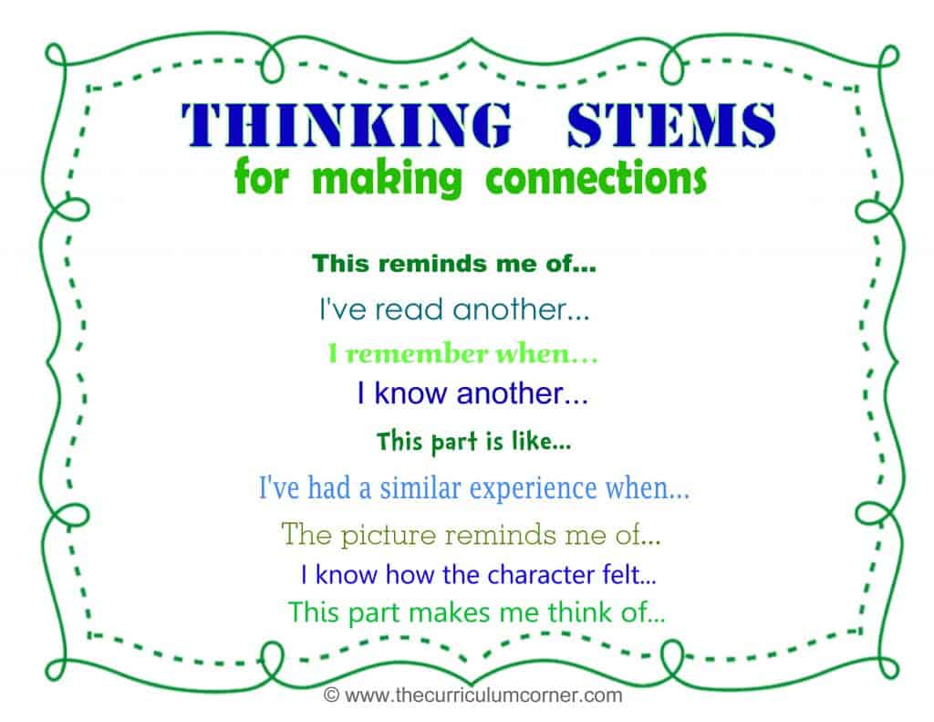 Close Reading: Making Connections While Reading - The Curriculum Corner