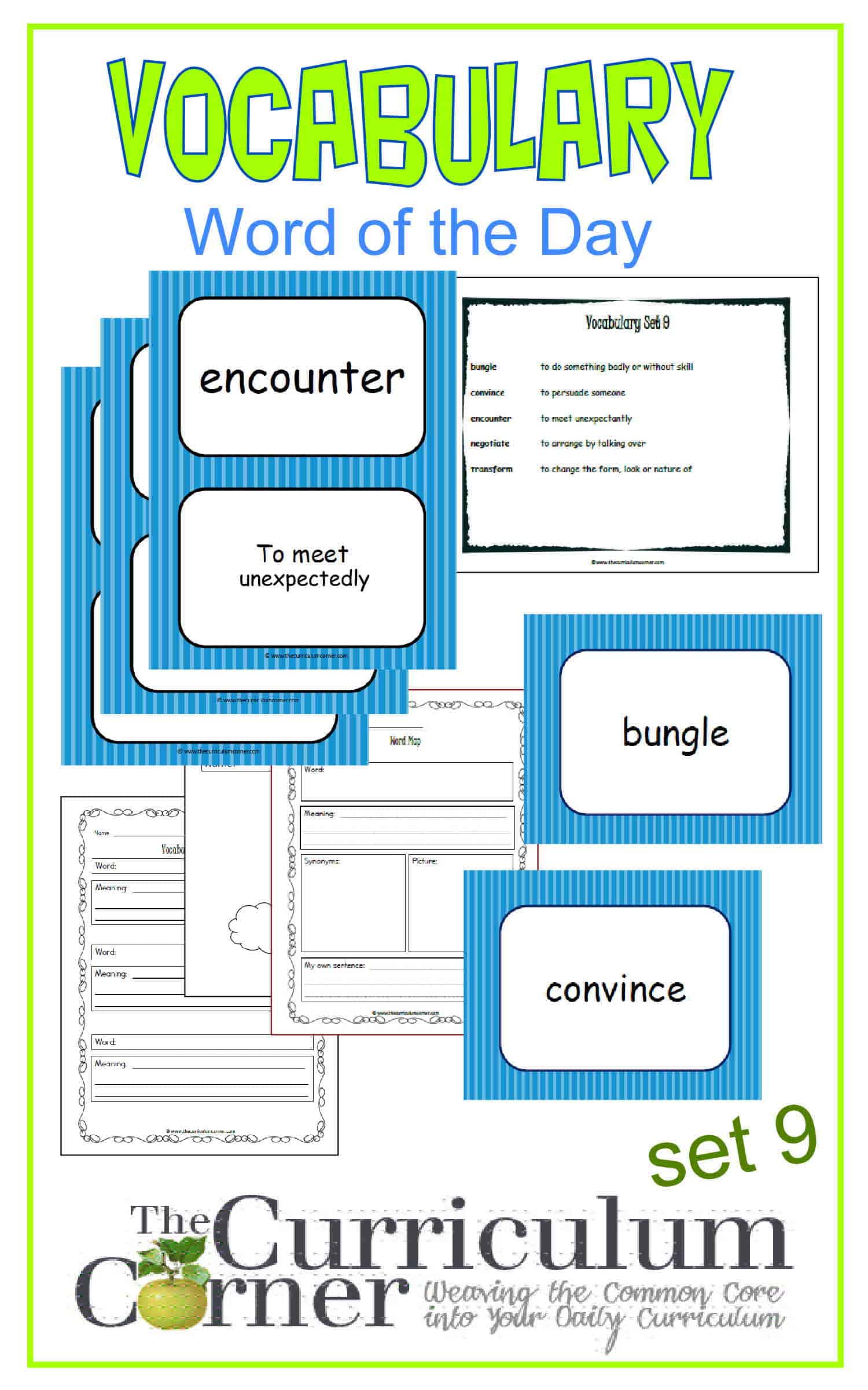 Vocabulary Word Of The Day Set 9 The Curriculum Corner 4 5 6