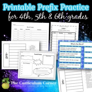 Prefix Practice 1 Feature The Curriculum Corner 4 5 6