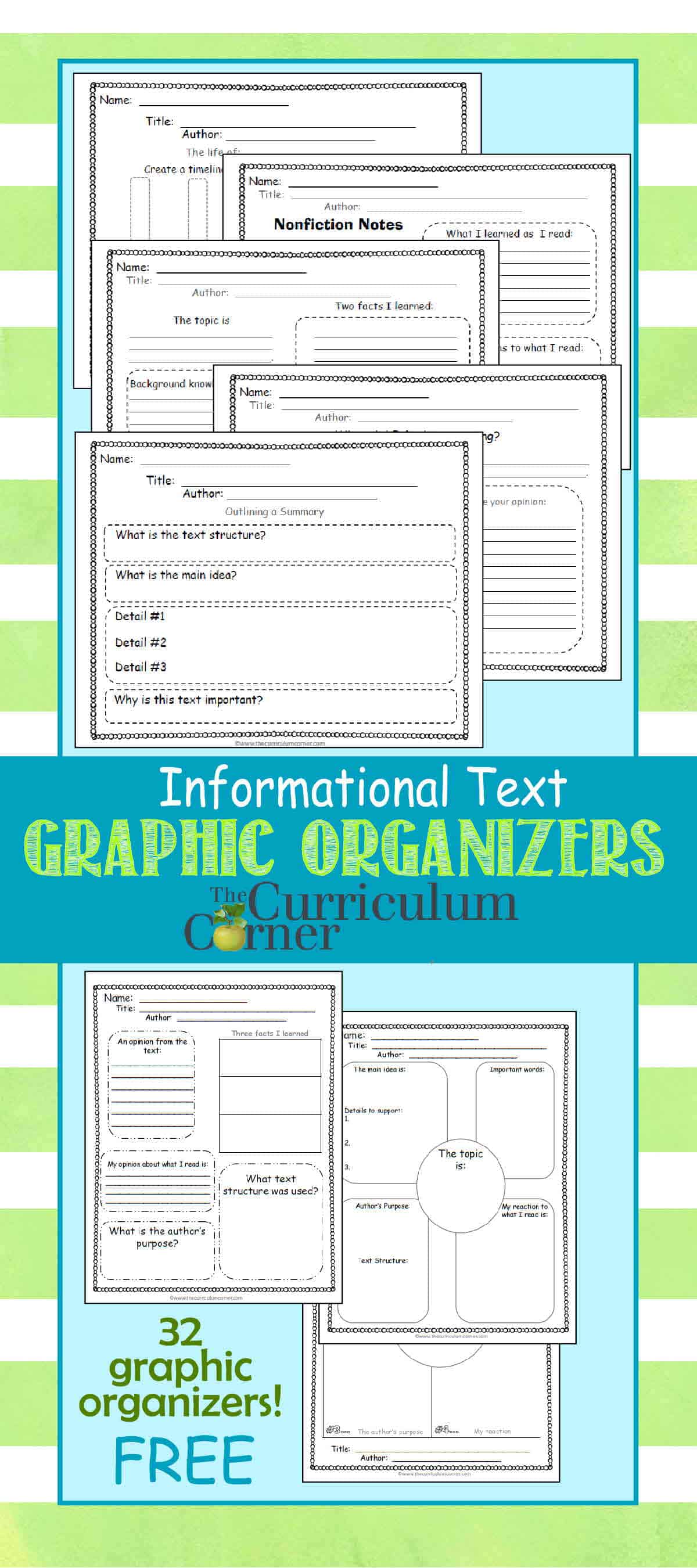 Informational Text Graphic Organizers - The Curriculum Corner 4-5-6