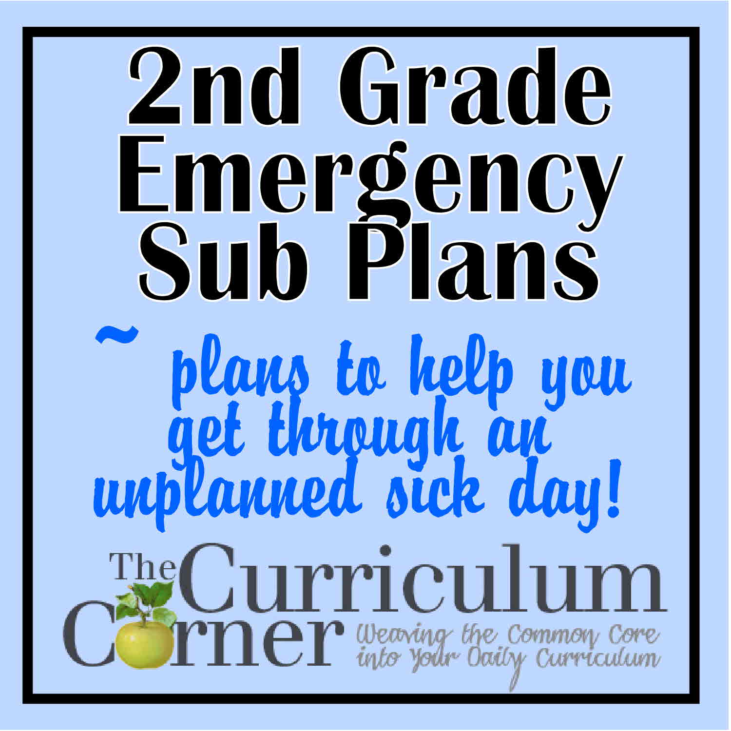 2nd Grade Emergency Sub Plans The Curriculum Corner 123