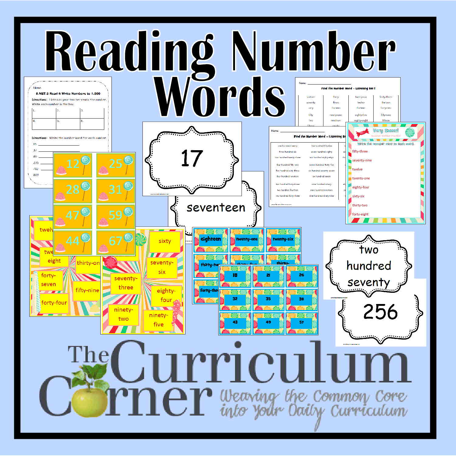 Reading Number Words The Curriculum Corner 123