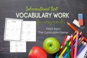 This informational text vocabulary set will help your students learn and apply new words, created to fit any word list. 