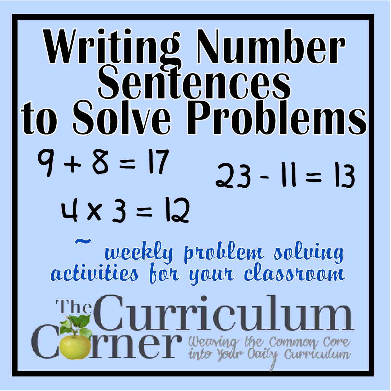 Problem Solving Using A Number Sentence Word Problems The Curriculum 