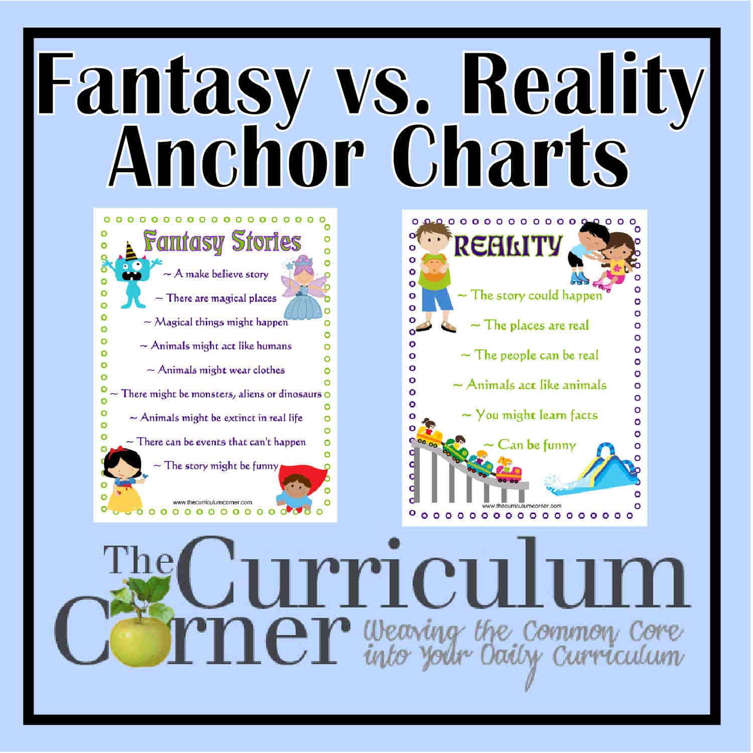 Fantasy Versus Reality Anchor Charts The Curriculum Corner 123