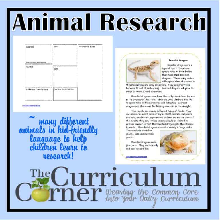 animalresearch2 - The Curriculum Corner 123