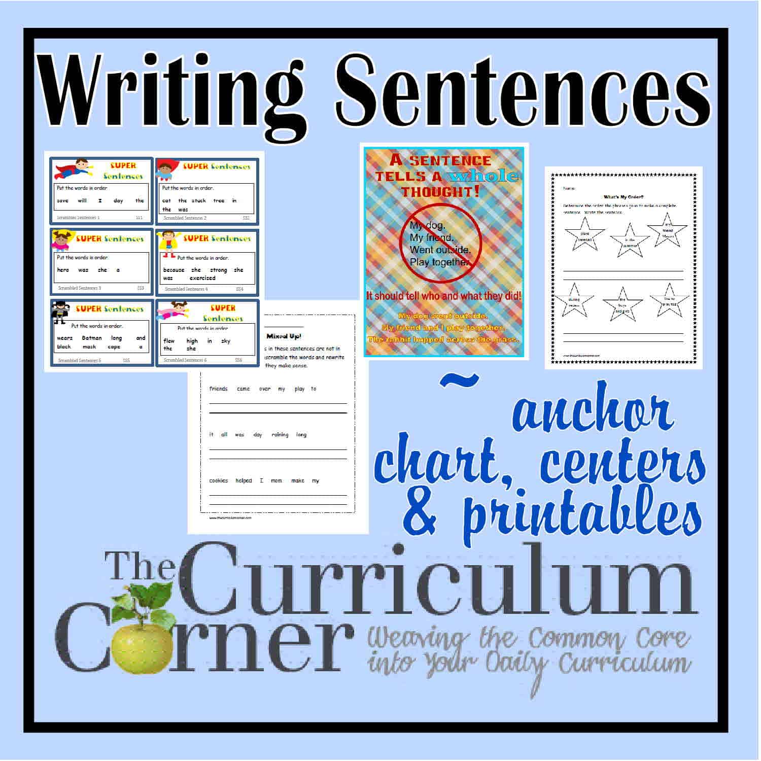 Writing Sentences Activities - The Curriculum Corner 123