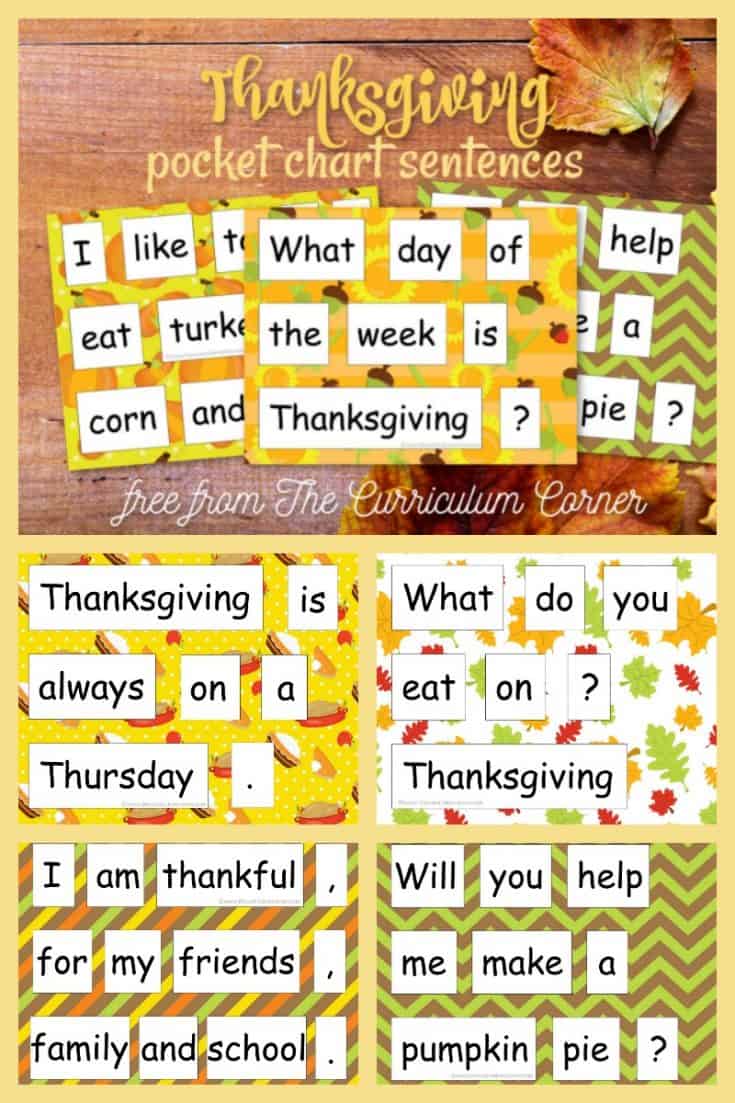 Thanksgiving Scrambled Sentences The Curriculum Corner 123