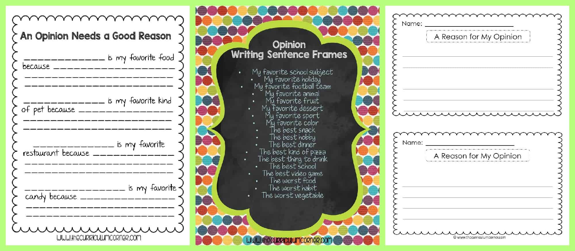 FREE Opinion Writing Unit of Study from The Curriculum Corner FREEBIE, blank  books, mini-lesson & more