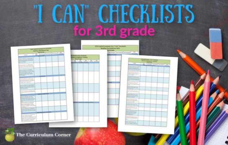 Updated 3rd Grade CCSS "I Can" Checklists - The Curriculum Corner 123