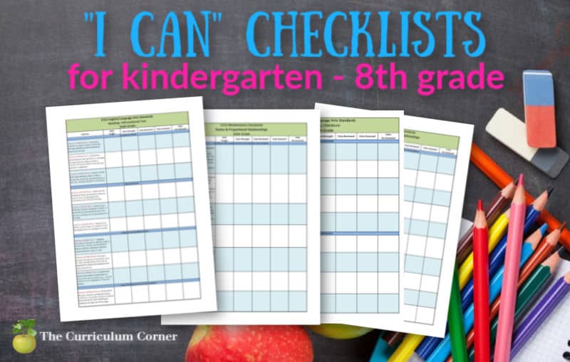 Updated Common Core I Can Checklists The Curriculum Corner 123