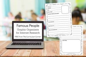 These famous people graphic organizers can be used to help your students practice their internet research skills.