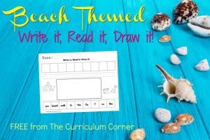 These beach scrambled sentences are designed to be a free, engaging literacy center for your classroom.