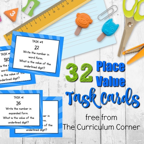 Place Value Task Cards for Primary Classrooms - The Curriculum Corner 123