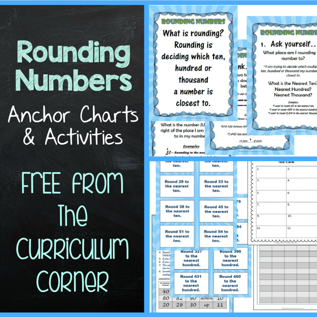 FREEBIE! Rounding Numbers Anchor Charts & Activities from The