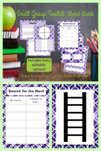 small group toolkit focus on word work