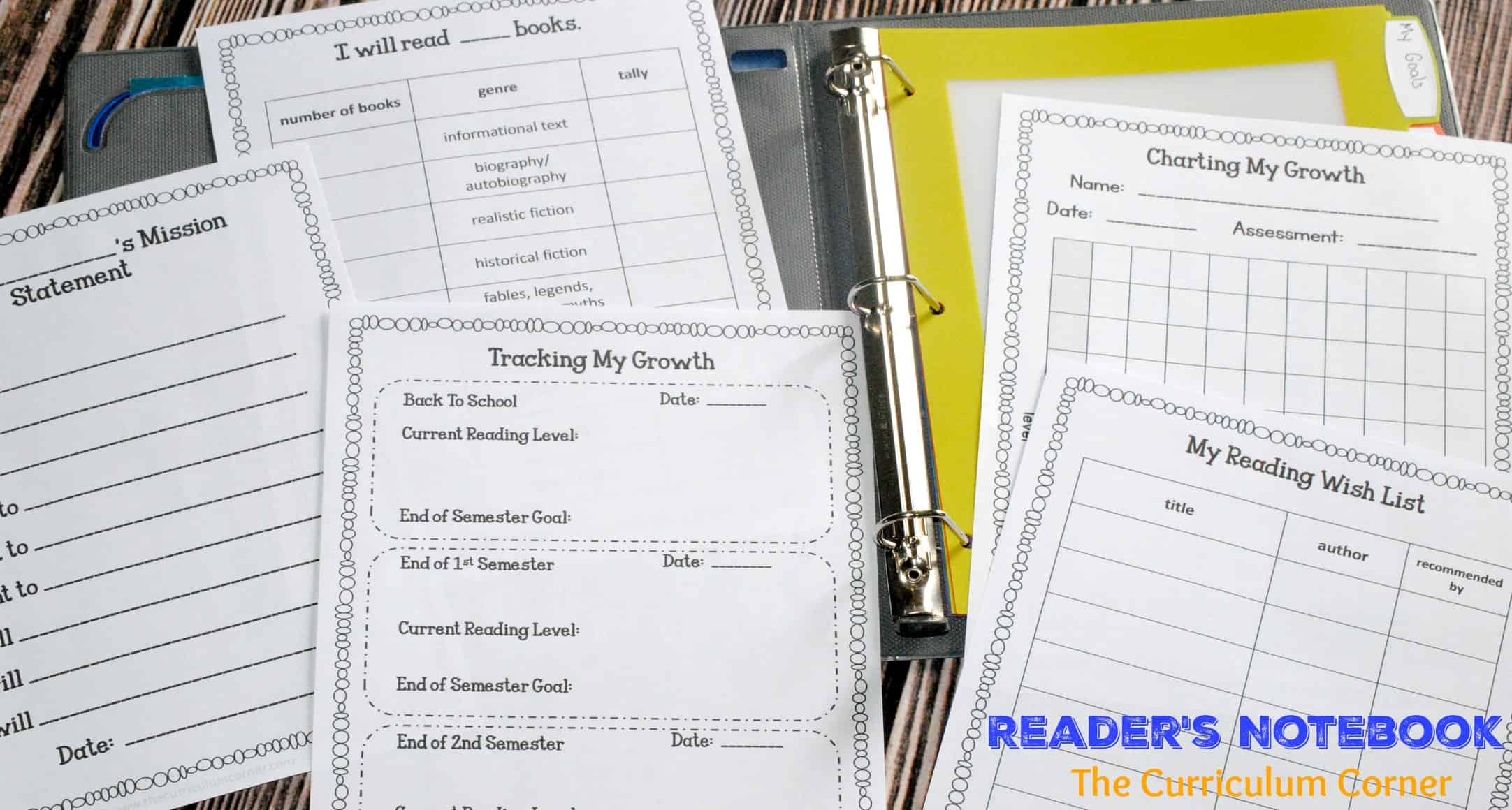 Reader's Notebook | Free from The Curriculum Corner | reading response ...