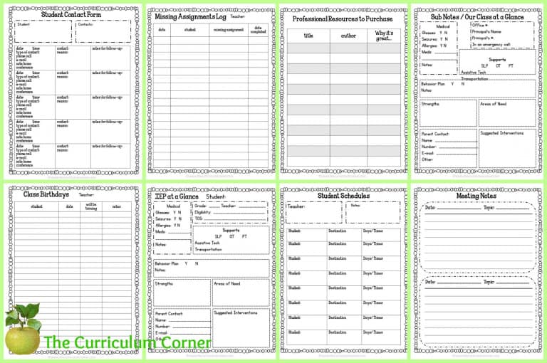 Editable Teacher Planning Binder - The Curriculum Corner 123