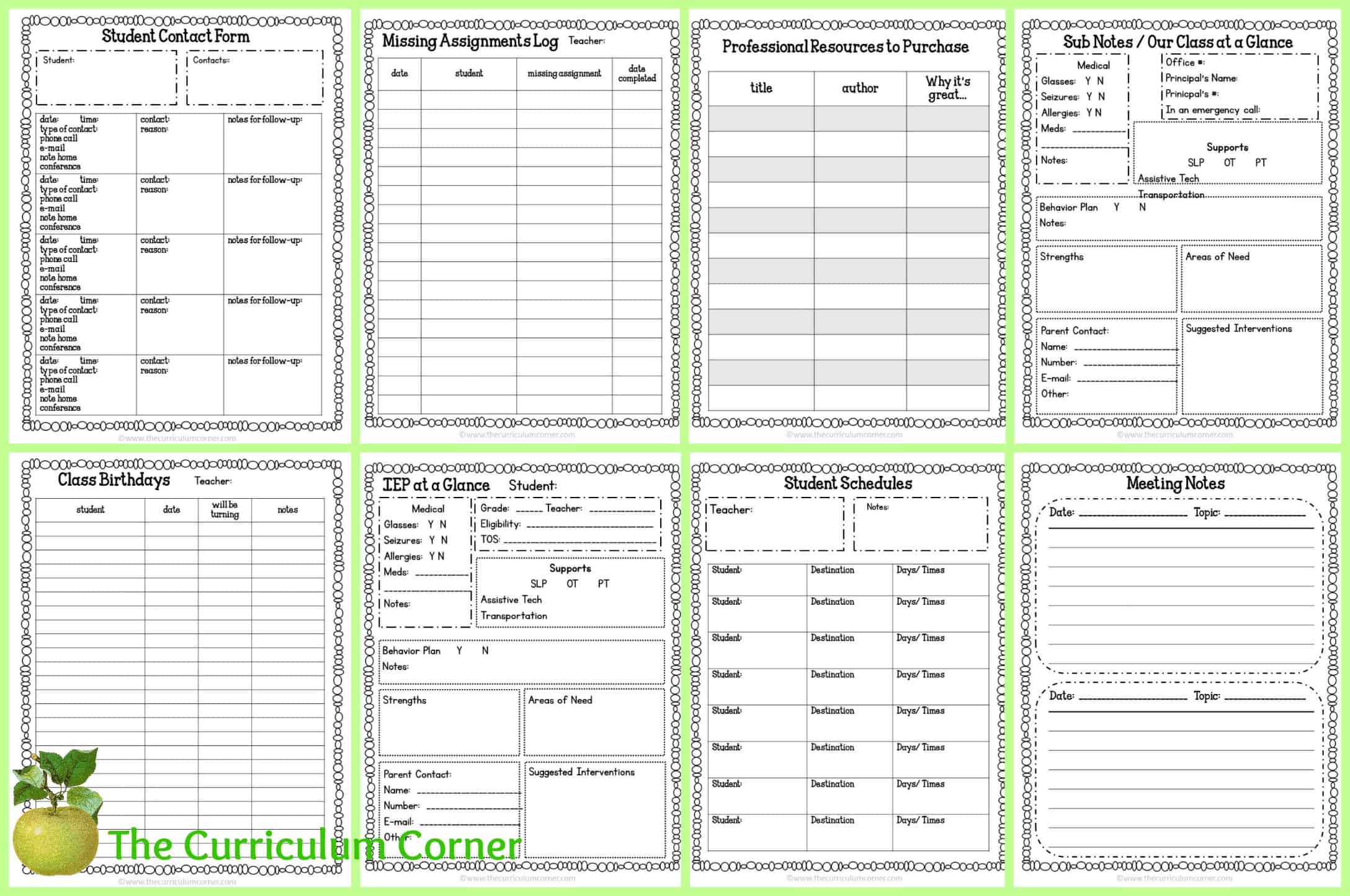 Editable Teacher Planning Binder - The Curriculum Corner 123