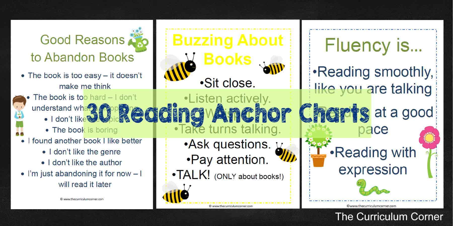 Reading Anchor Charts Collection The Curriculum Corner 123 6840