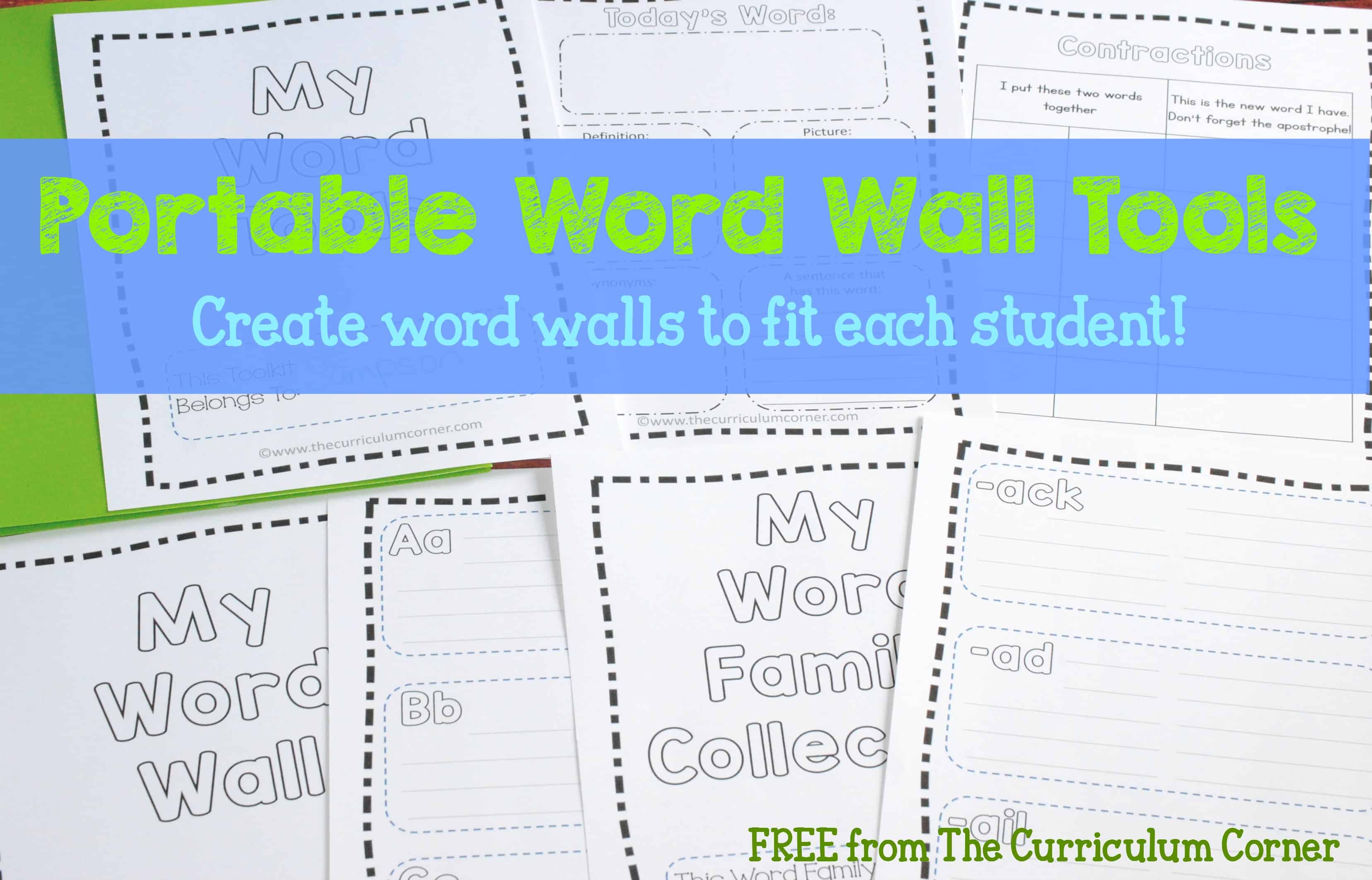 Portable Desktop Word Wall Grade 1 - Printable PDF