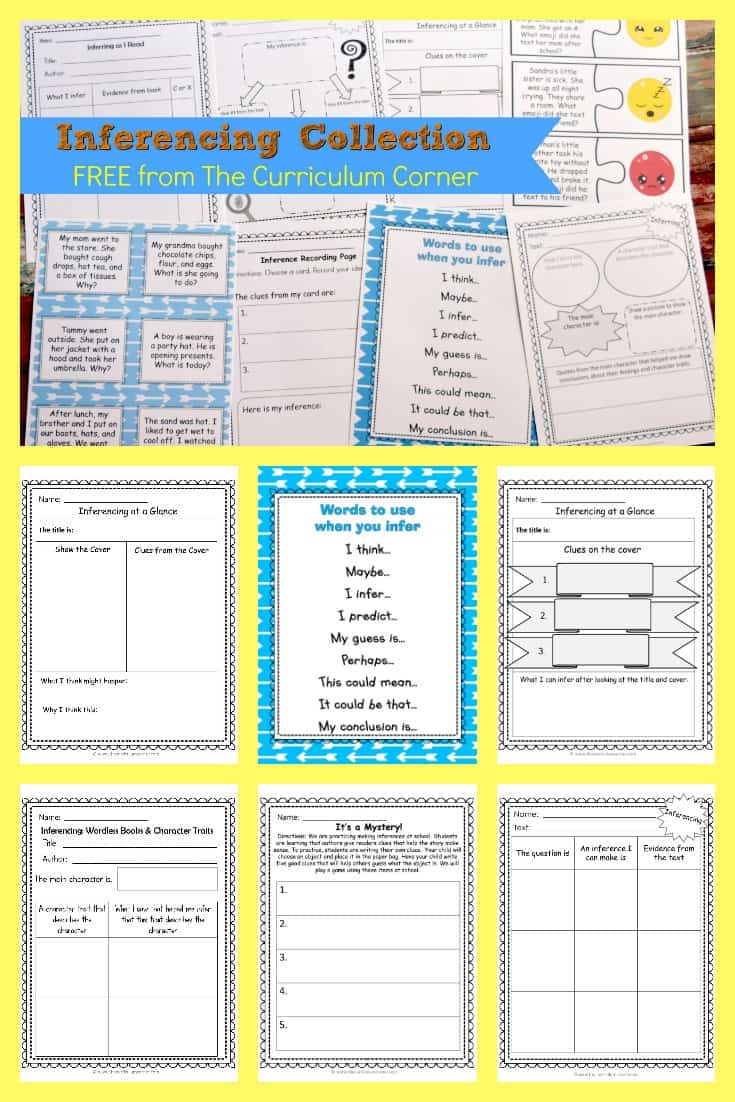 Free Inferencing Activities Collection By The Curriculum Corner 5 The