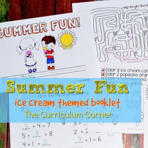 Summer Fun Ice Cream Themed Booklet FREE from The Curriculum Corner 2