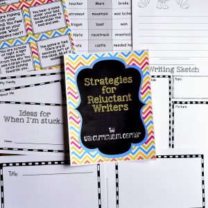 Strategies for Reluctant Writers with FREE Printables from The Curriculum Corner