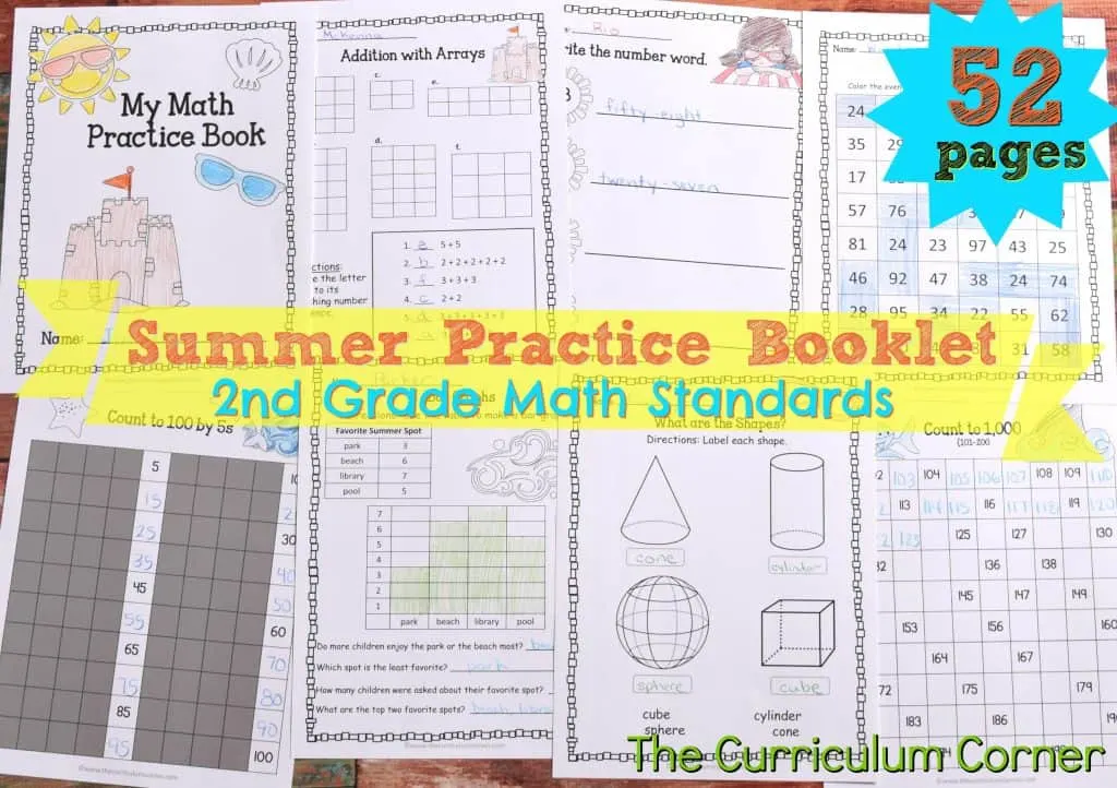 2nd grade standards summer math practice the curriculum corner 123