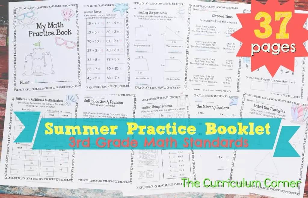 3rd grade standards summer math practice the curriculum corner 123