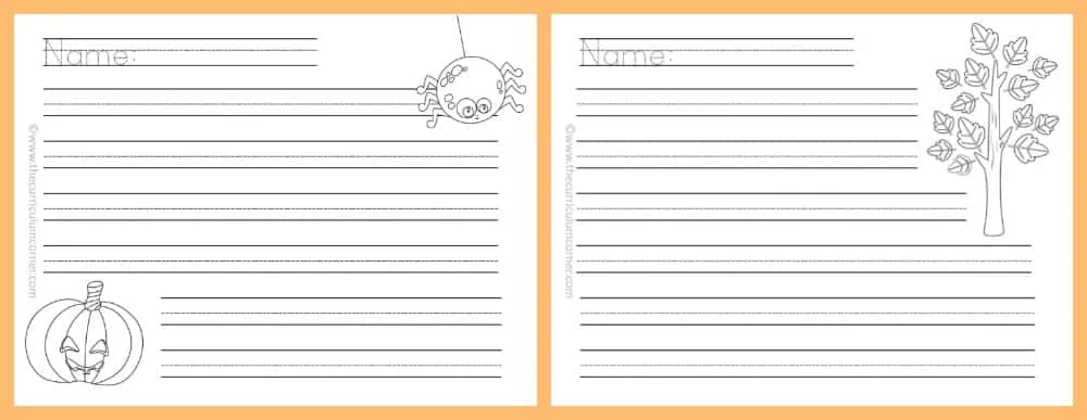 Fall Printable Lined Writing Paper