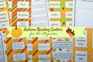 FREE Autumn Reading Centers for Intermediate Classrooms from The Curriculum Corner