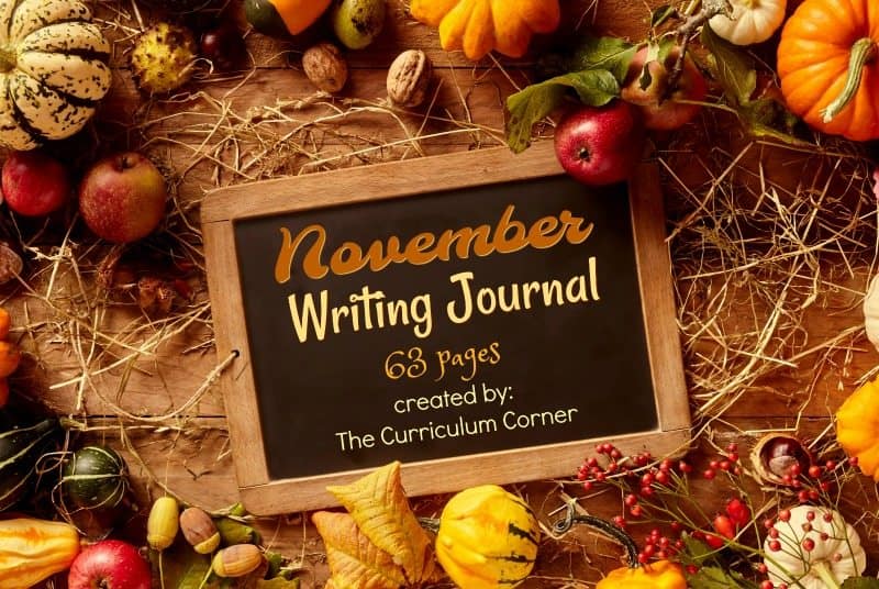 November Writing Journal - The Curriculum Corner 123