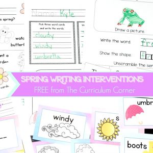 FREE Spring Writing Interventions from The Curriculum Corner 3