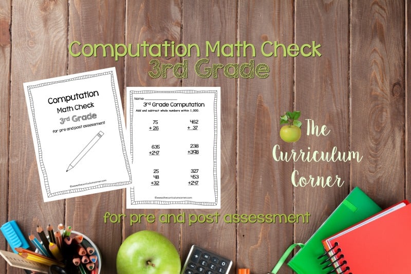 Math Check 3rd Grade Computation The Curriculum Corner 123