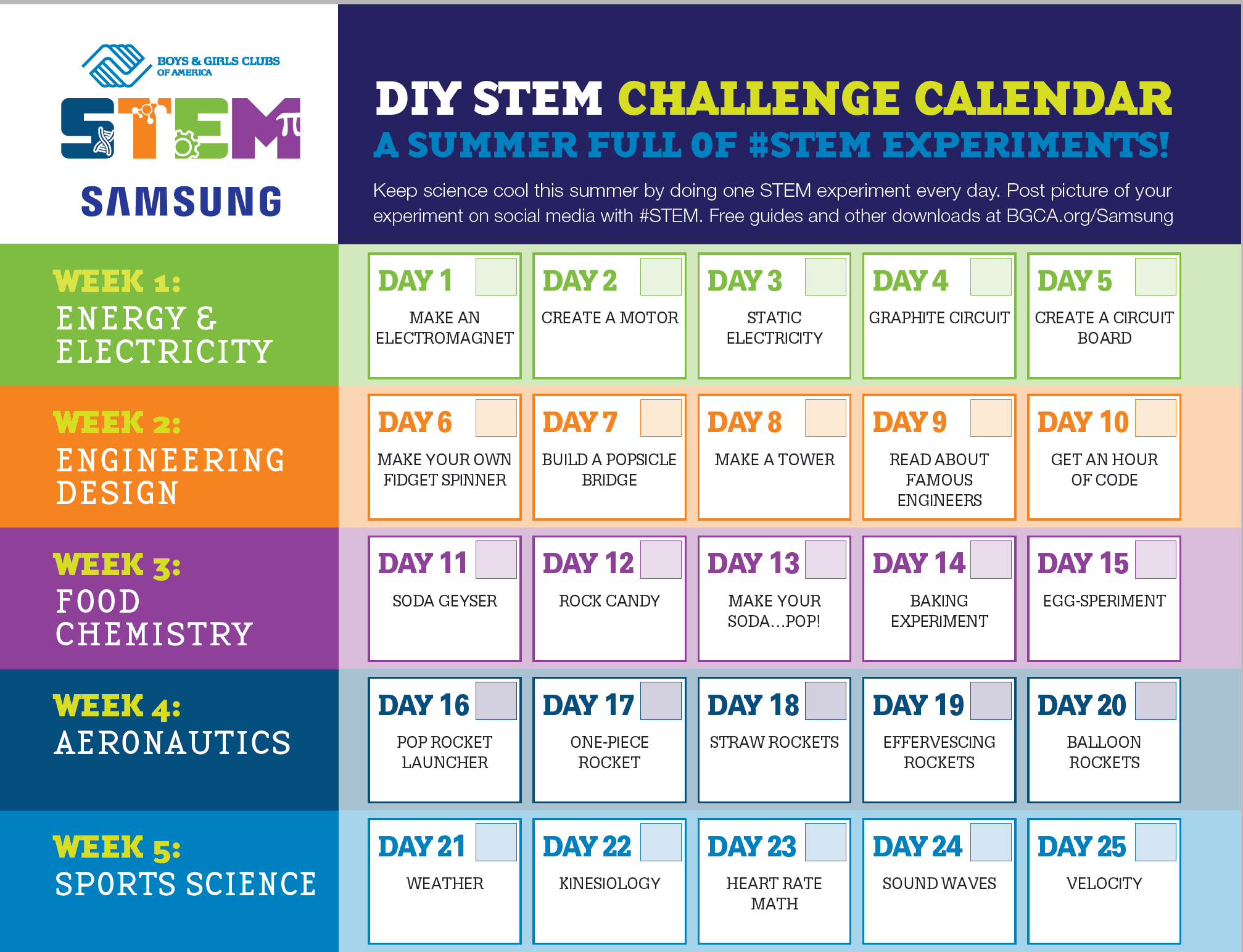 STEM calendar The Curriculum Corner 123