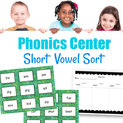 short vowel sort feature - The Curriculum Corner 123