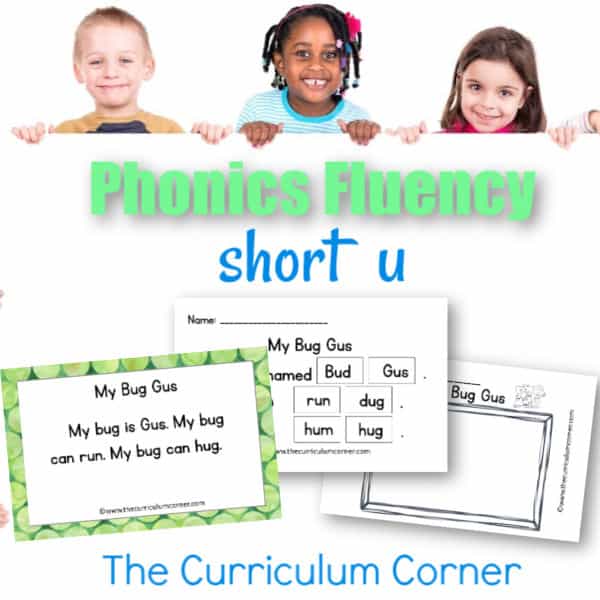 short u vowel fluency main feature - The Curriculum Corner 123