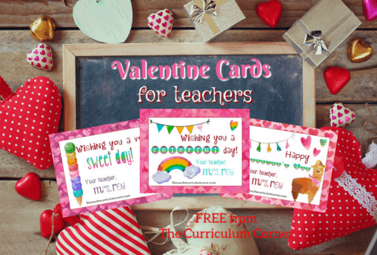 Editable Teacher Valentine Cards - The Curriculum Corner 123