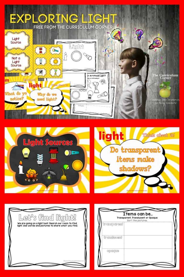 Exploring Light in the Classroom - The Curriculum Corner 123