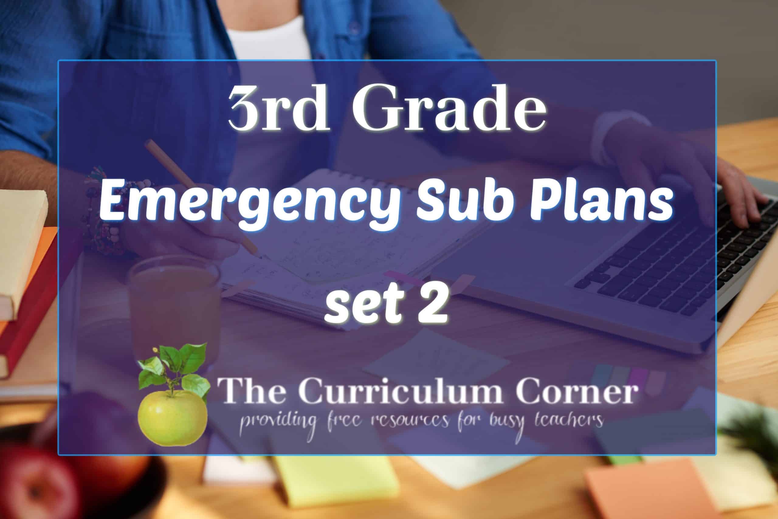 3rd Grade Sub Plans - Set 2 - The Curriculum Corner 123