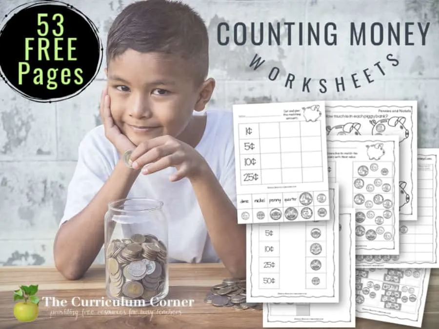 counting money worksheets the curriculum corner 123