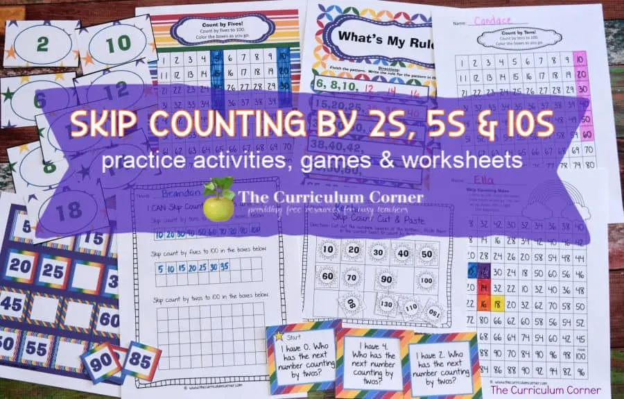 skip counting by 2s 5s 10s the curriculum corner 123