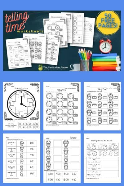 telling time worksheets the curriculum corner 123