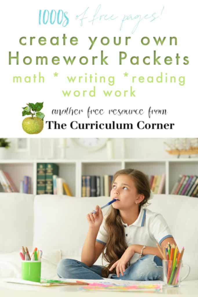 homework packets pinterest - The Curriculum Corner 123