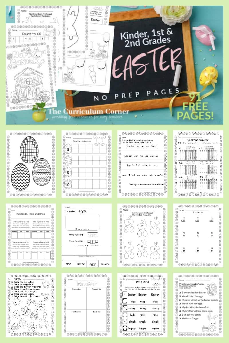 Easter No Prep Pages - The Curriculum Corner 123