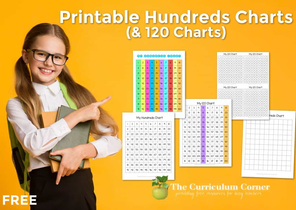 Free Hundreds Chart Printables 100 And 120 By Ashley Hughes Design Printable Hundred Twenty